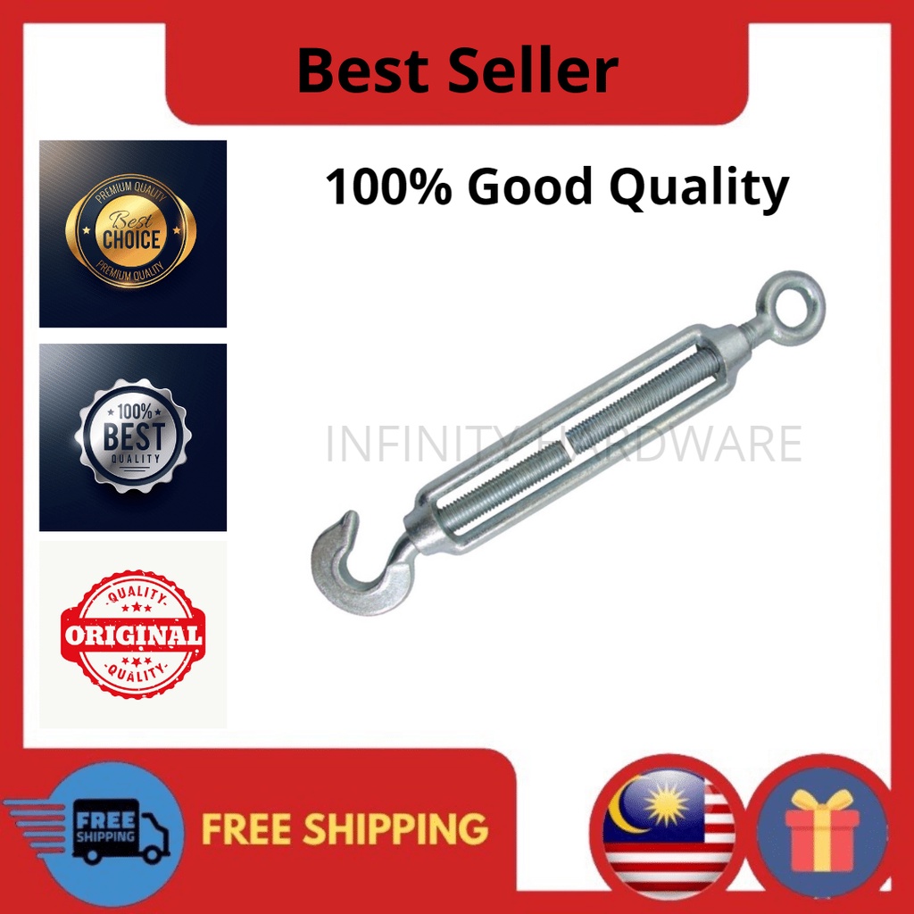 HOOK & EYE TURNBUCKLE WIRE STRAINER TENSION /GALVANIZED TURNBUCKLE