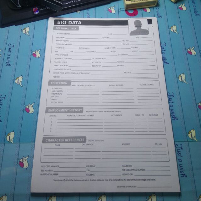 bio-data 100sheet one pack | Shopee Singapore
