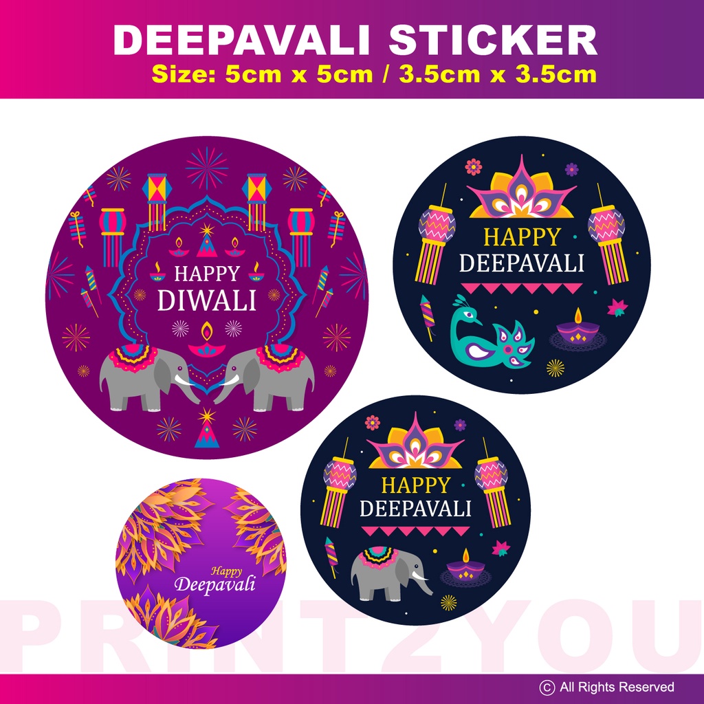 [100PCS] DEEPAVALI STICKER, MIRRORKOTE STICKER | Shopee Singapore