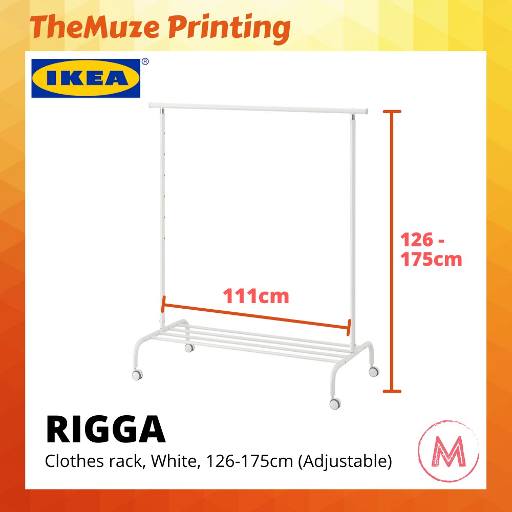 Ikea Rigga Clothes Rack, White Rigga Clothes Rack Shopee Singapore