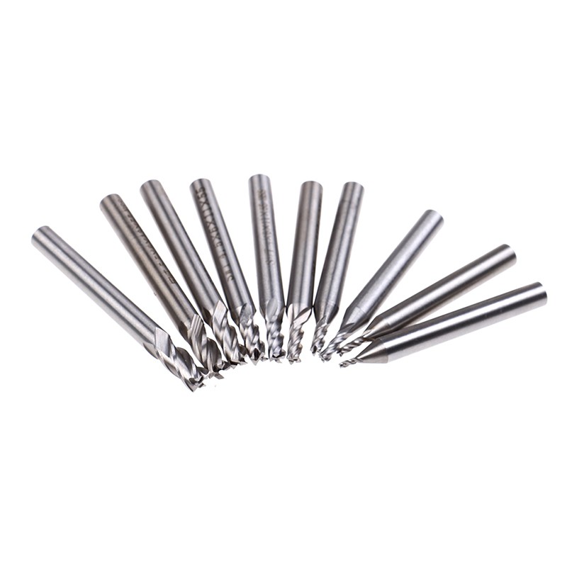 S1G 10pcs 1 5 6mm HSS Straight Shank 4 Flue End Mill Cutter CNC Drill