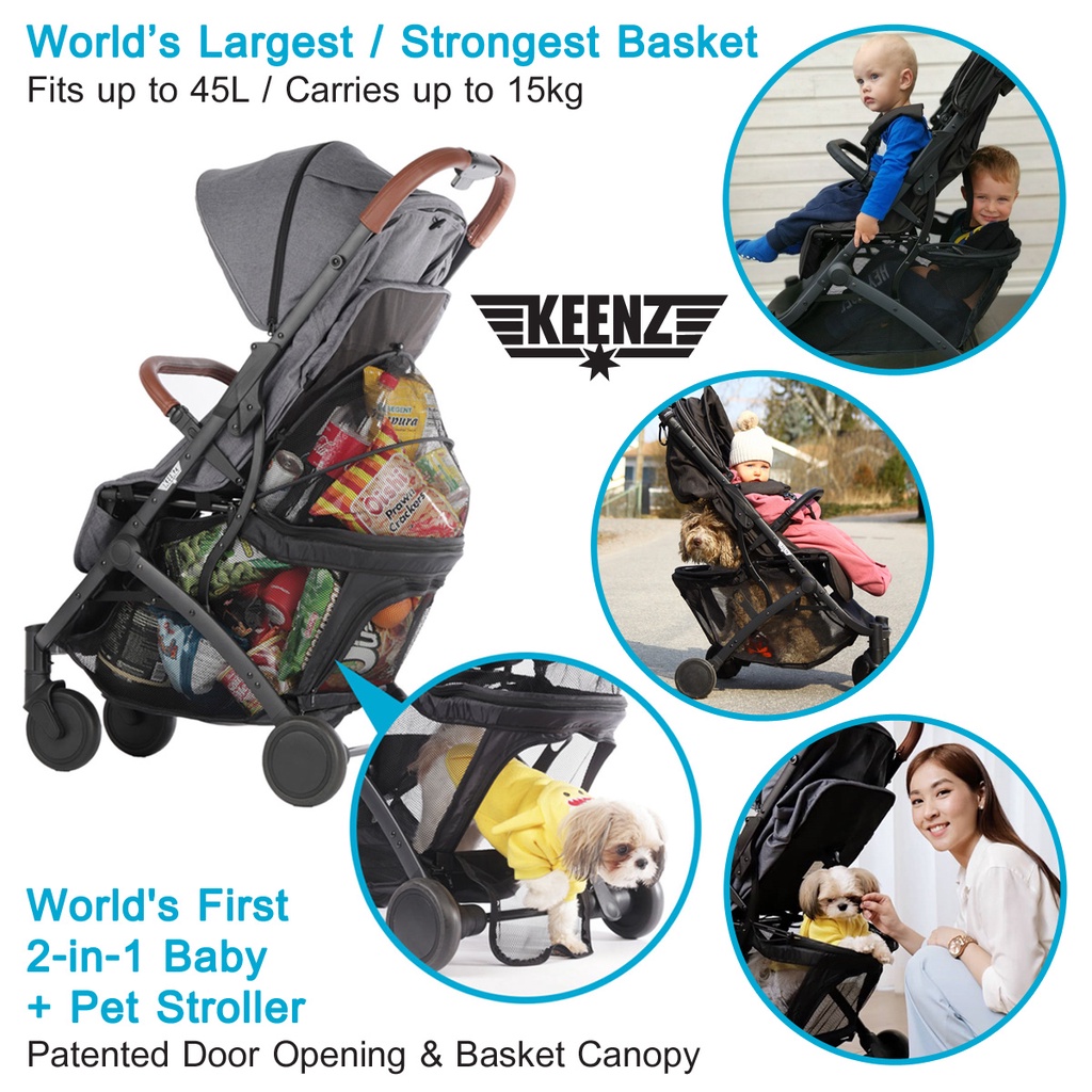 Keenz Air Plus 2.0 Strongest Compact Stroller 160 Freebies Newborns till 30kg World Largest Basket The Original