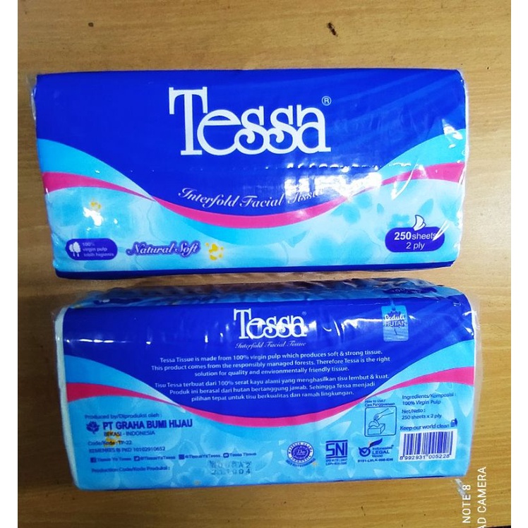 1 pcs Tessa tissue 250 sheets 2 ply | Shopee Singapore