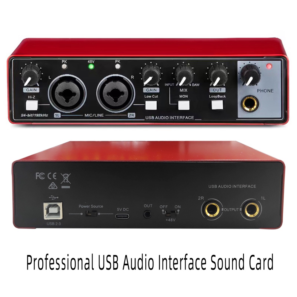 Audio Interface for Recording Portable Professional Sound Card with