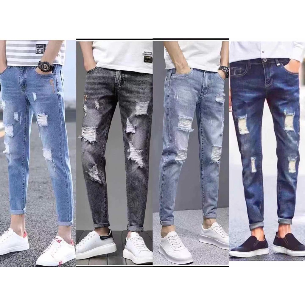 Full damage jeans deals for mens