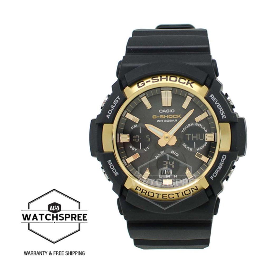 Casio G Shock Big Case Tough Solar GAS 100 Black Resin Strap Watch GAS100G 1A GAS 100G 1A Shopee Singapore