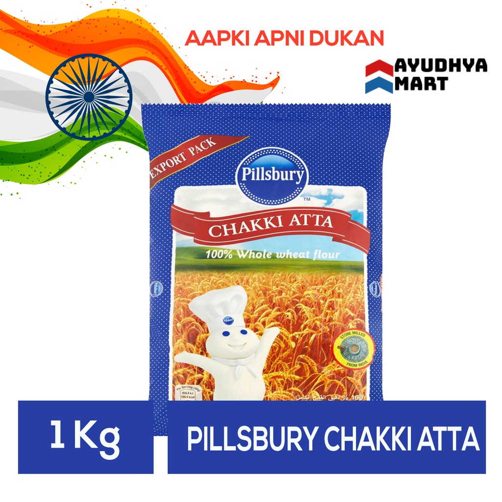 Pillsbury Chakki Fresh Atta / Tepung Atta 1kg (100% Whole Wheat Flour ...