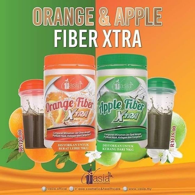 VASIA Apple Fiber Xtra With Psyllium Husk Fibre, Collagen, Vitamin C (Slimming, Diet, Detox