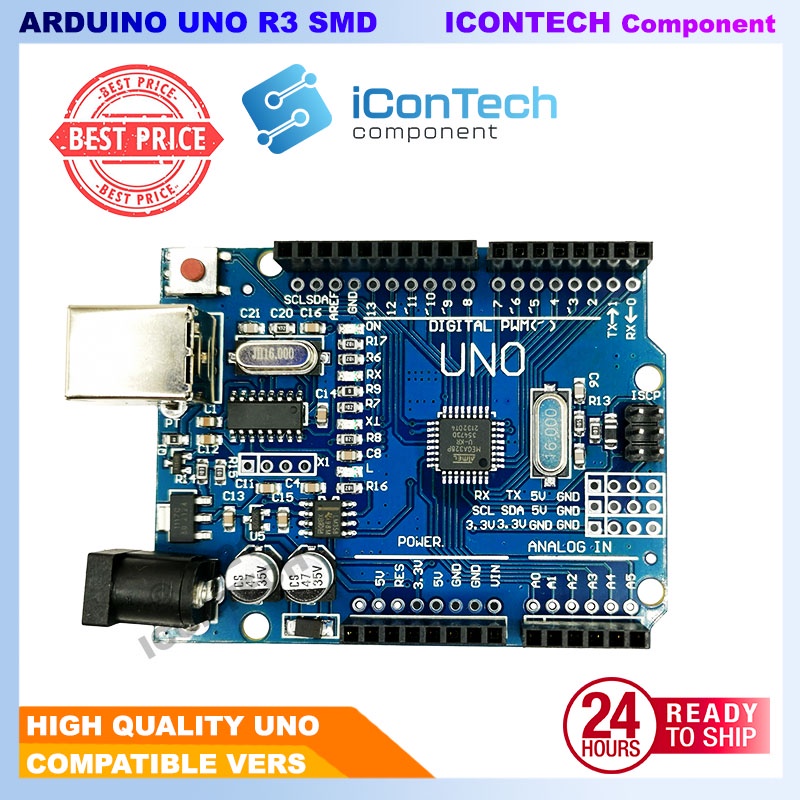 Arduino Compatible UNO R3 Microcontroller uno r3 smd uno ICONTECH ...