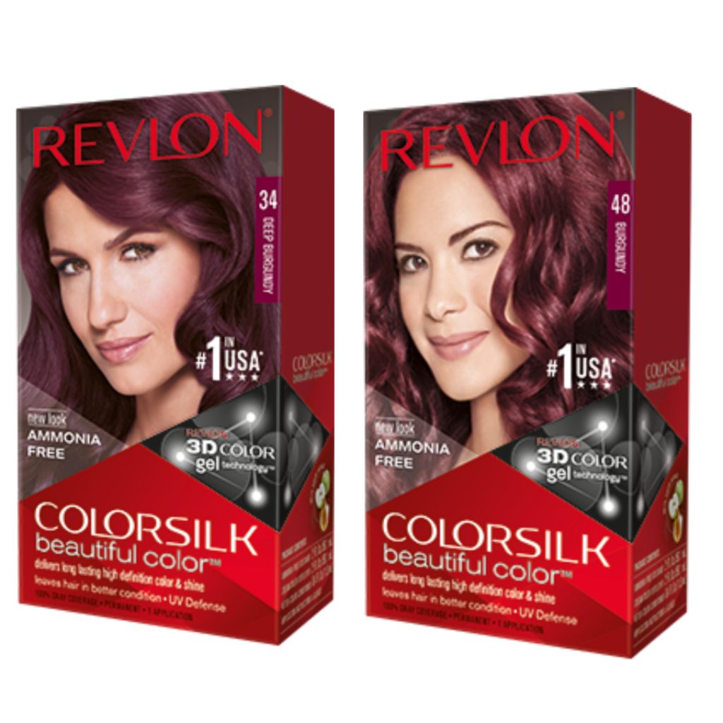 2 box x Revlon Colorsilk Beautiful Hair Color Hair Dye Bunrgury Series ...