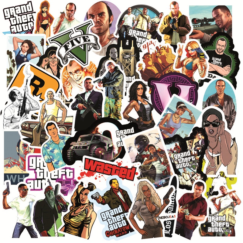 50pcs Grand Theft Auto Stickers GTA Game Stickers for Tumbler Phone ...