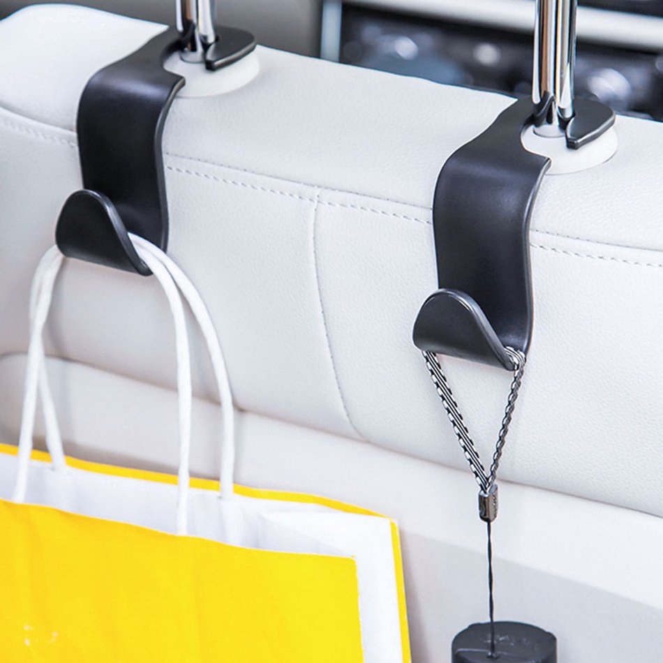 ❤Y❤Universal Car Interior Back Seat Hook Headrest Hanger Storage Hooks Automobile Car Accessories for Groceries