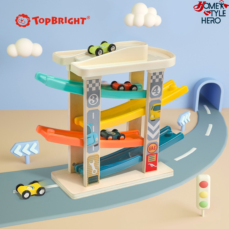 [SG Stock] Top Bright Wooden Car City Ramp Racer Educational ...