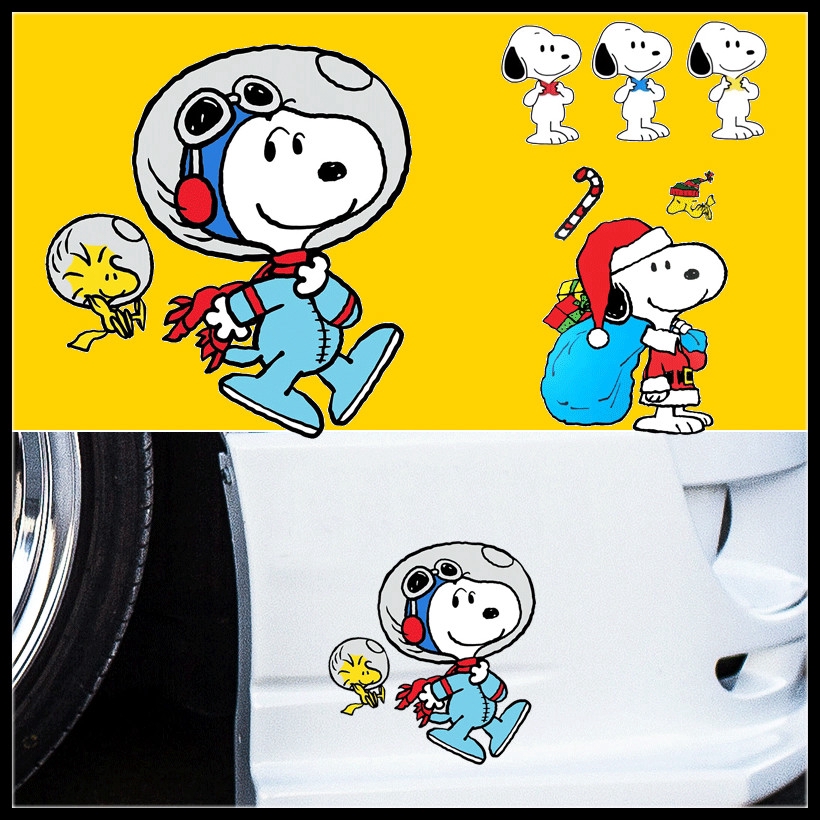 Cute Pilot Sailor Snoopy Car Stickers Reflective Car Window Door