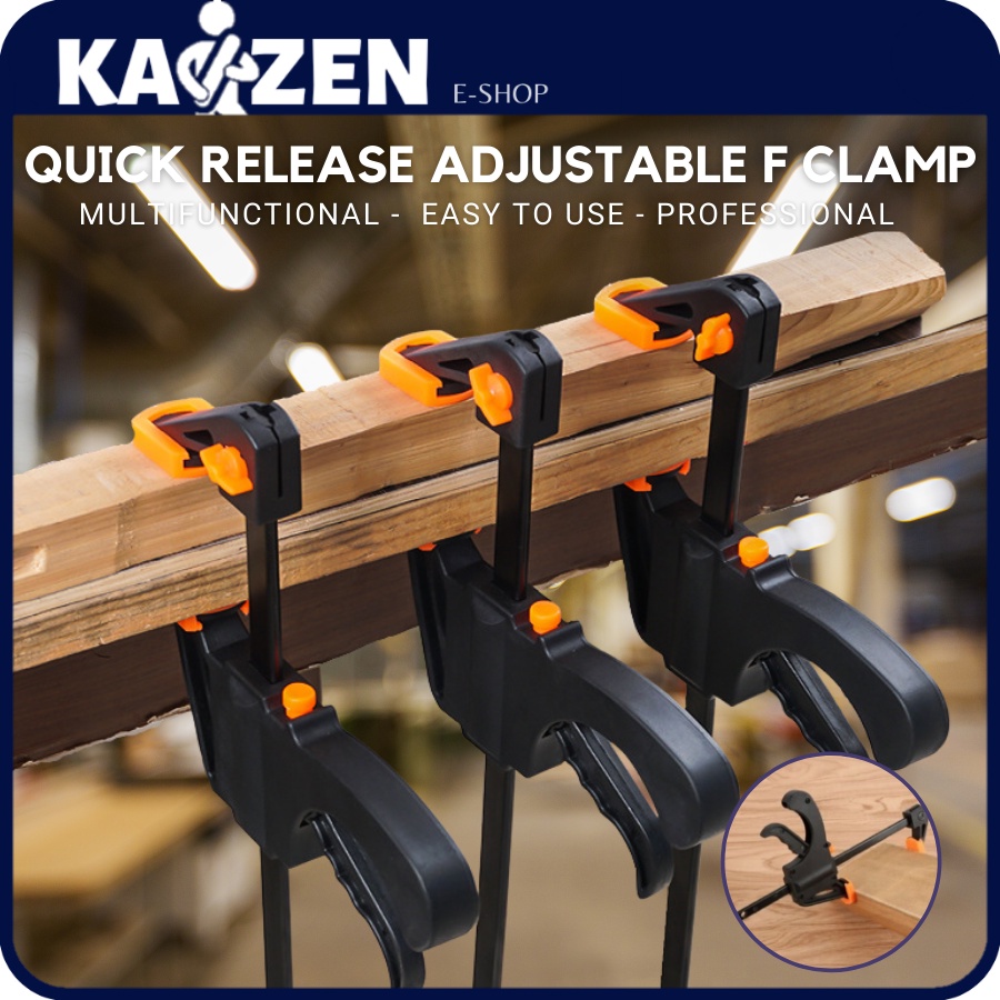 Quick Release 4" 18" Quick Grip Adjustable F Clamp Quick Bar Clamp