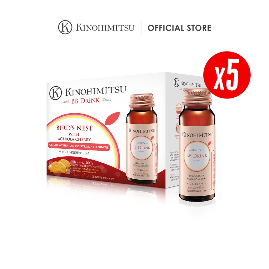 [Shopee Exclusive] Kinohimitsu BB Drink 6'SX5 30 Bottle [Clears Acne Oily Skin]