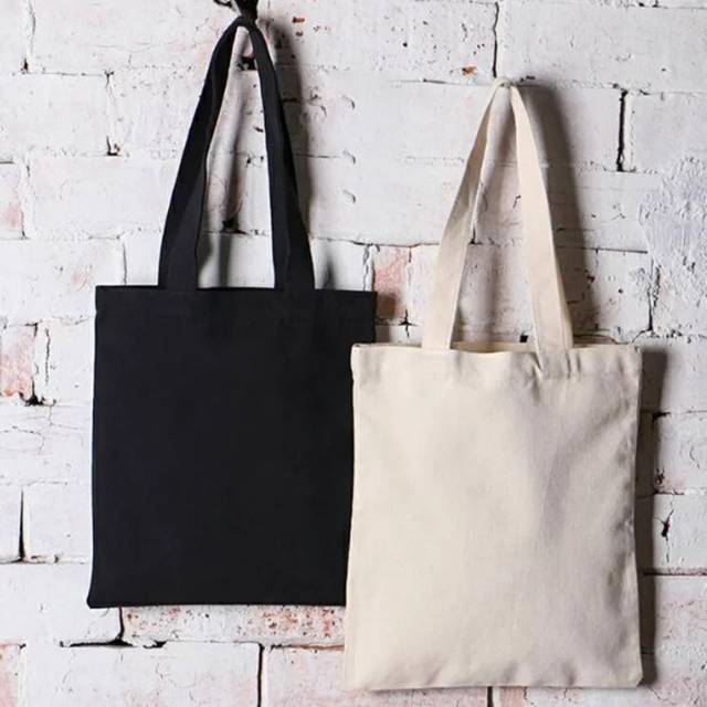 HITAM Plain Black Canvas Tote bag And Plain 27x37 Plain Shopee Singapore