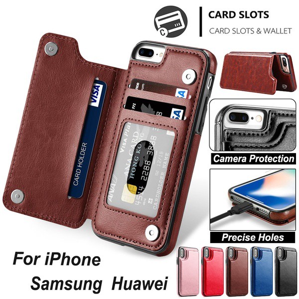 Magnetic Leather Wallet Case Bracket Card Slot Shockproof Flip Cover for iPhone 11 11Pro Max XS Max XR X 8 7 6 6s Plus