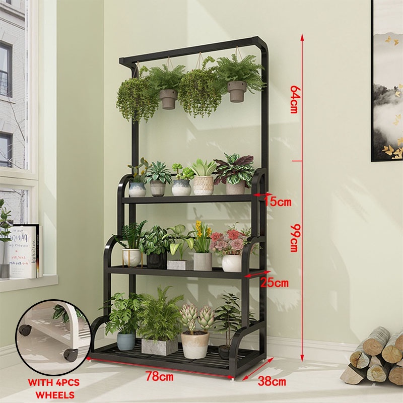 Plant Rack Multi Layer Plant Stand Iron Flower Rack Floor Standing ...