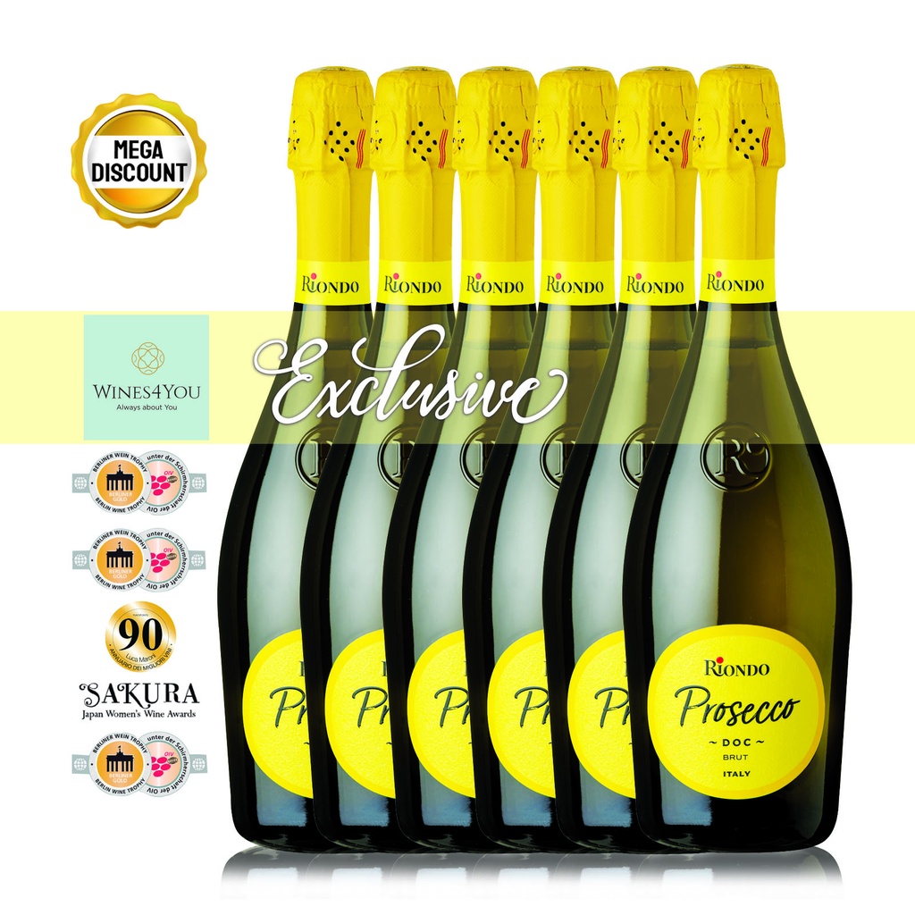 Riondo Prosecco DOC Spumante Brut Italy Sparkling Wine 6btls Ctn Promo