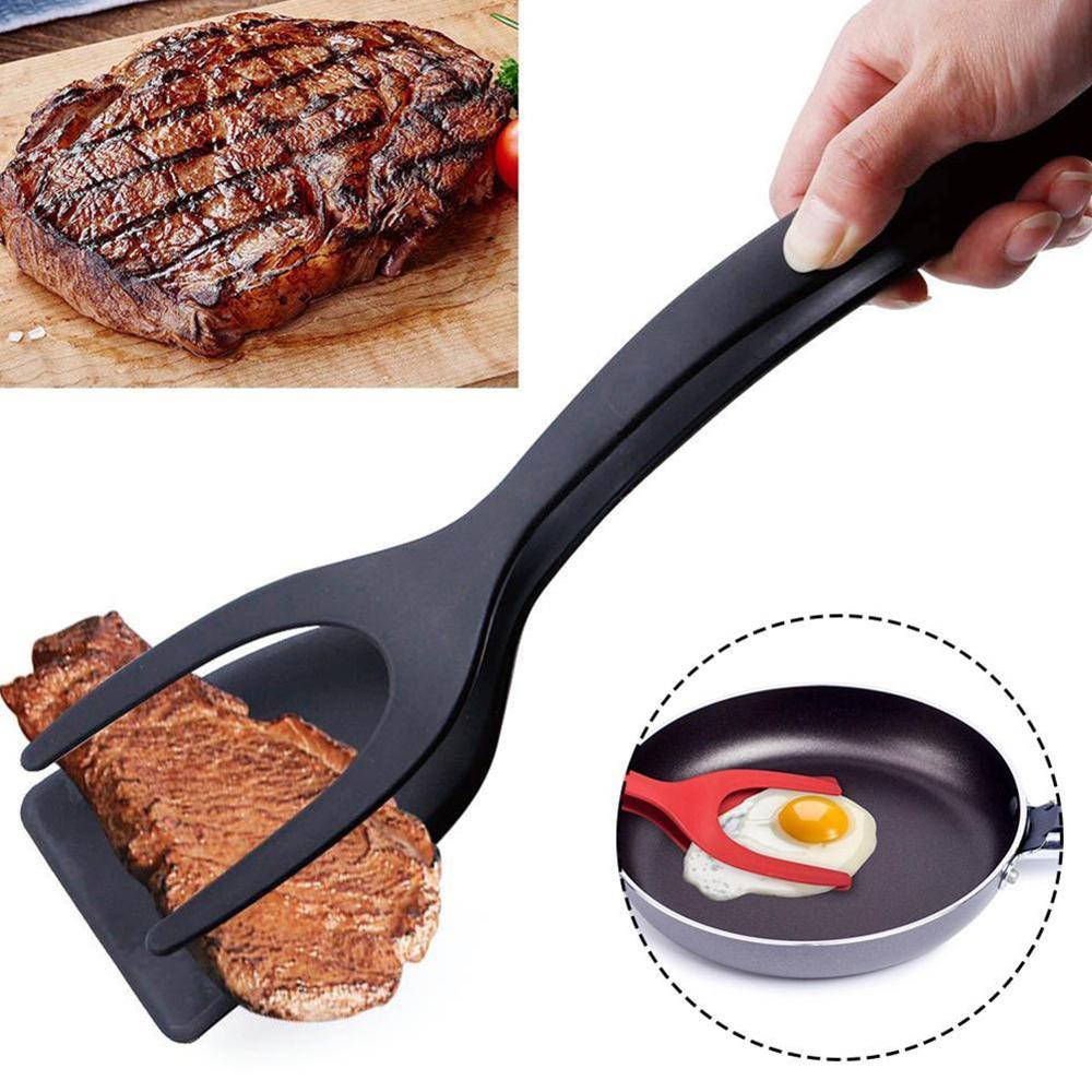 1pc 2 In 1 Multifunctional Spatula Grip Food Flip Fried Egg Tong Toasted  Bread Pancake Spatula Clamp Kitchen Cooking Turner Flipper Accessories