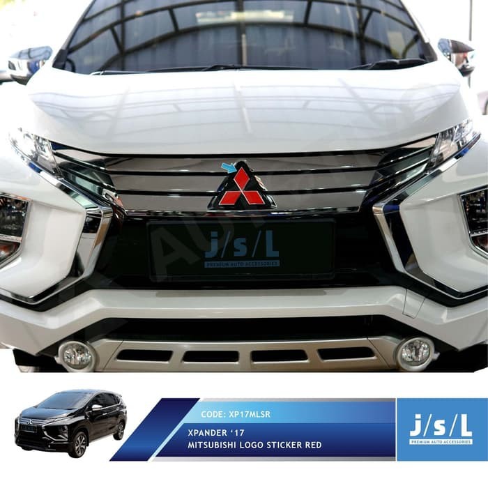 MERAH Mitsubishi Xpander Logo Sticker Red Front And Back Waterproof ...