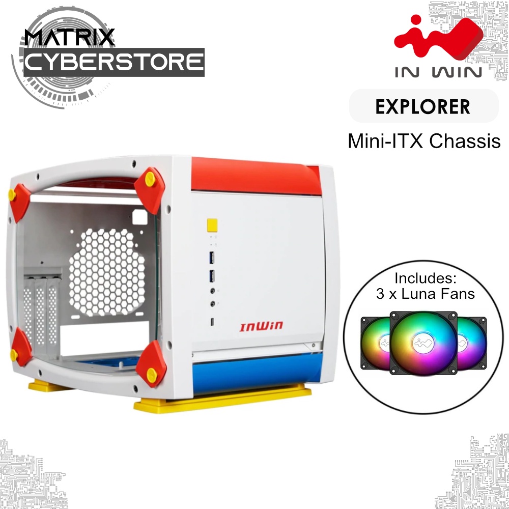 IN WIN Explorer Justice White Mini-ITX Tower Chassis - Includes 3 x ...