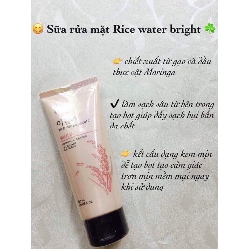 The FACE SHOP Rice Water Bright Cleansing Rice Cleanser 150ml Shopee