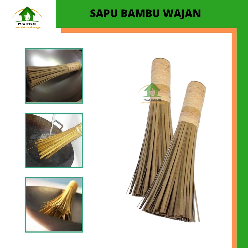 Tokopada A Wok Descaling Bamboo Wok Brush Broom Crock Broom Frying Pan ...