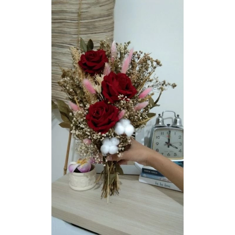 Bouquet Dried Flower Bunga Wisuda Mix Flower - Gambar 4