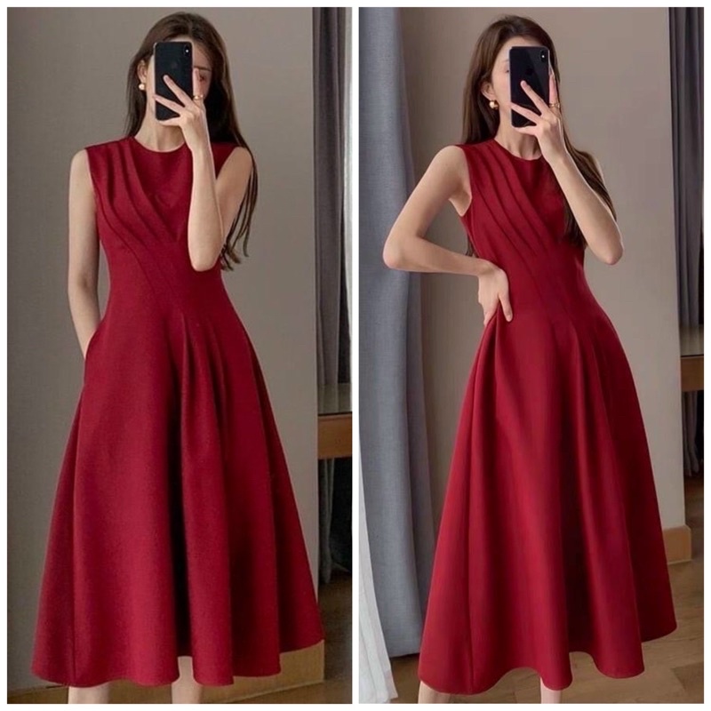 Red deals dress shopee