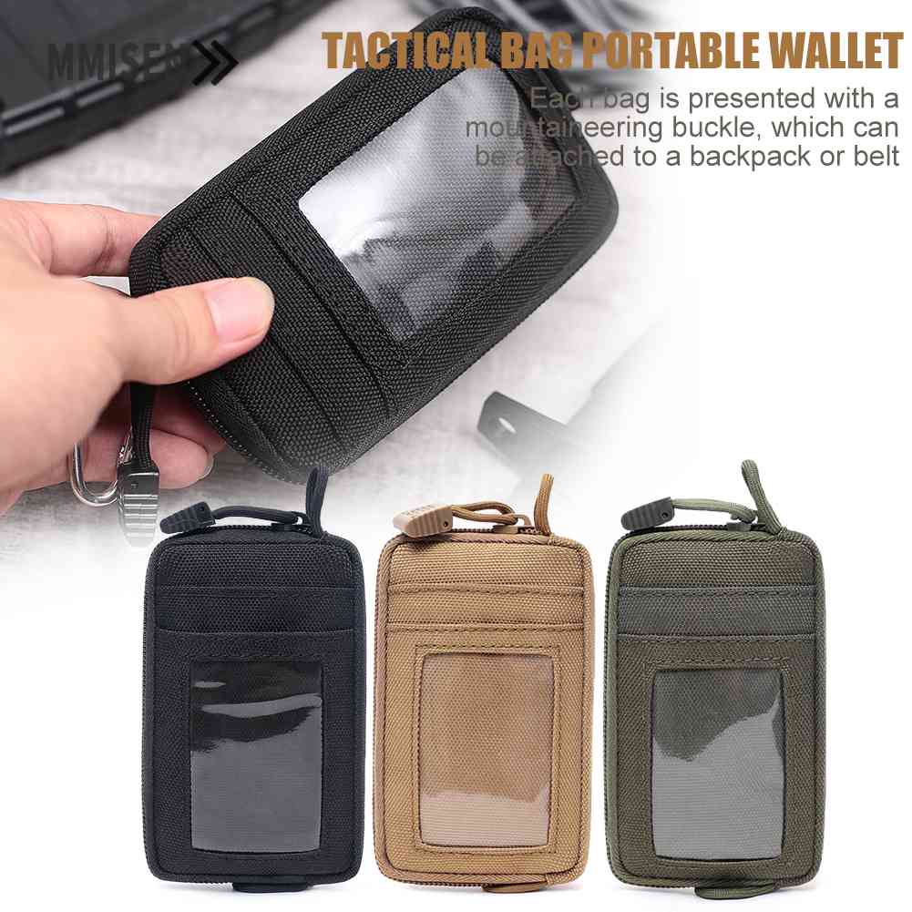 Coin Purchase Keychain, Professional Molle Pouch Accessories for Men, Small  Round Coin Holder Pouch as Wallet, Change Purse, EDC Pouches. (Khaki)