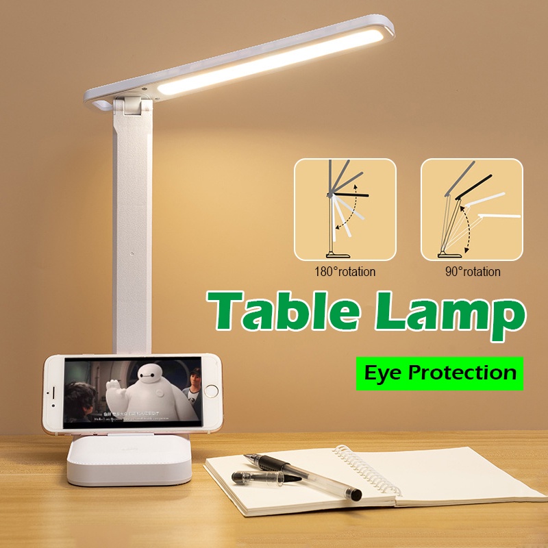 Study Lamp Foldable Rotatable Desk Lamp Touch Switch LED Table Lamp ...