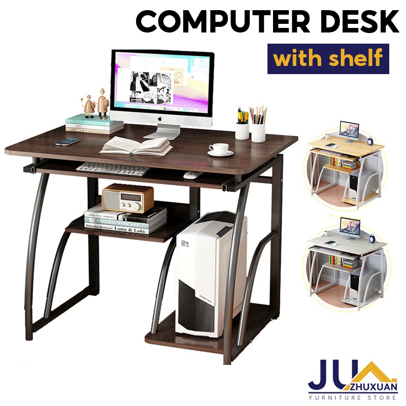 desk wood study table Desktop computer desk bookshelf allinone desk