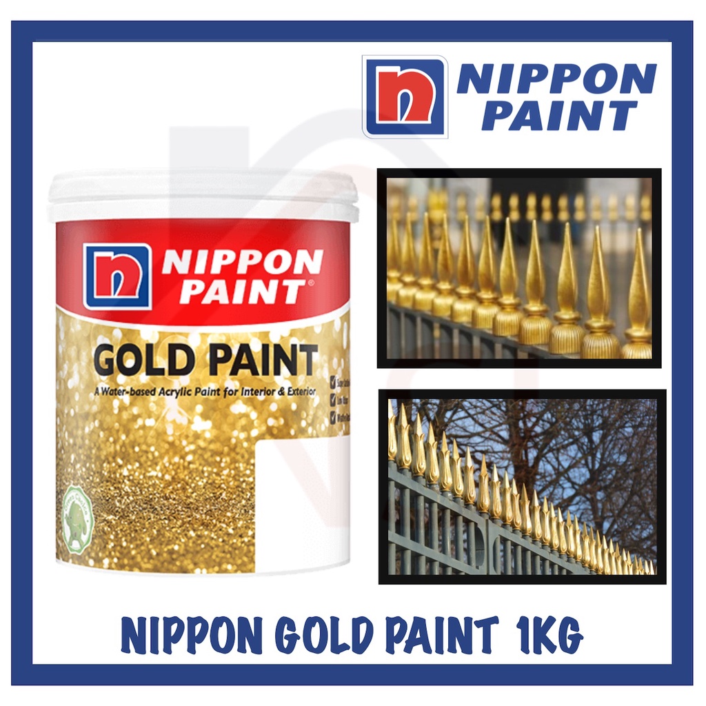 NIPPON Gold Paint 1kg for Wood and Metals (Interior and Exterior Usage