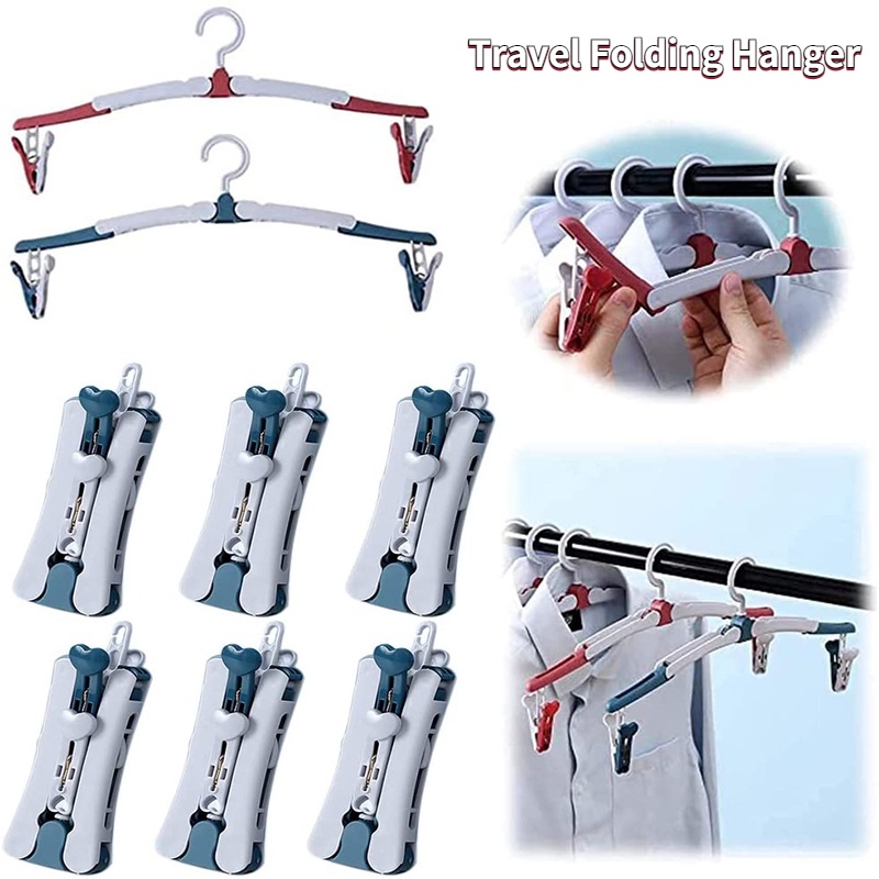 Portable Travel Folding Hanger with Clips / Multifunctional Outdoor Non ...