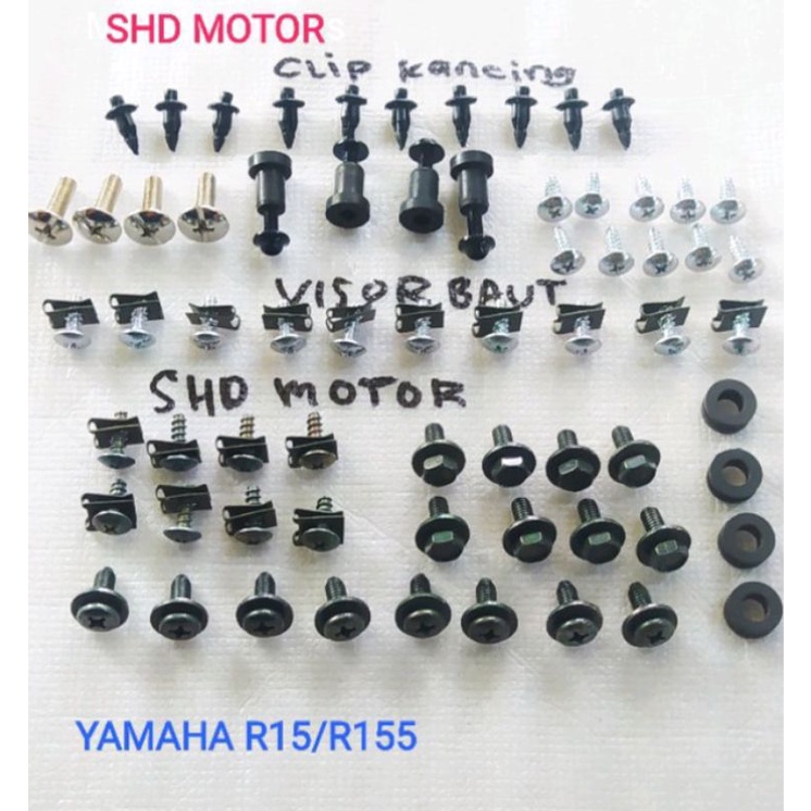Yamaha R15 full body bolts, Yamaha R15 full set body bolts | Shopee ...