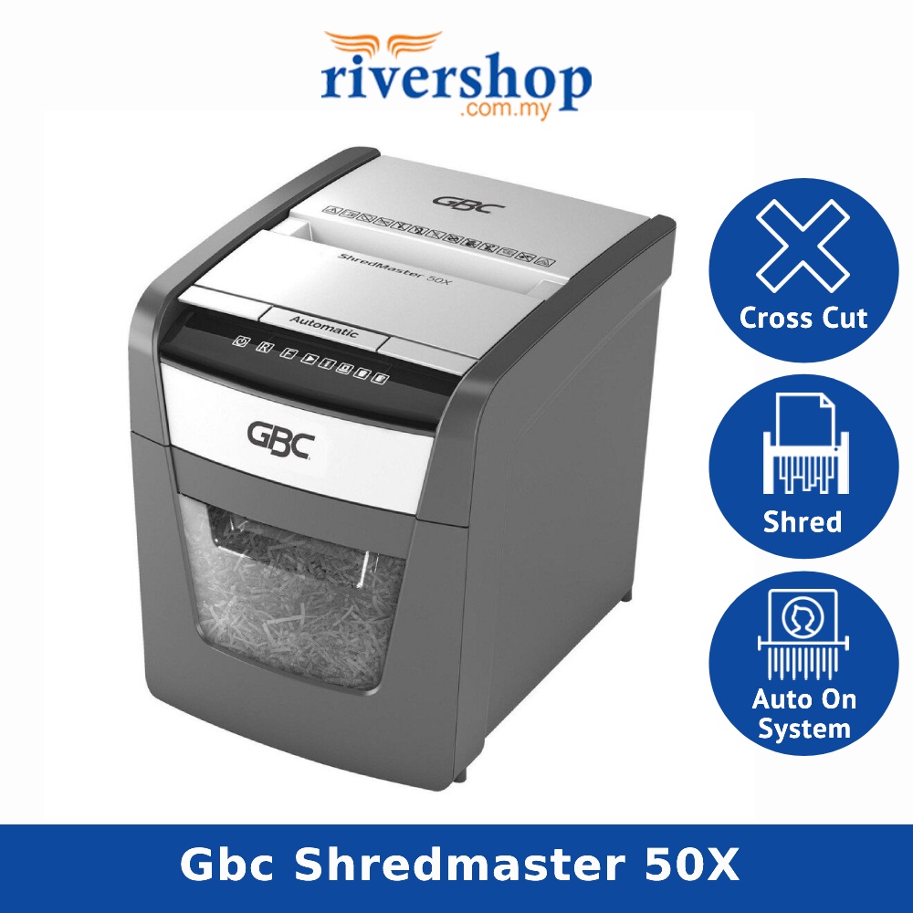 Gbc shredmaster 50x auto feed paper shredder 50sheets cross cut
