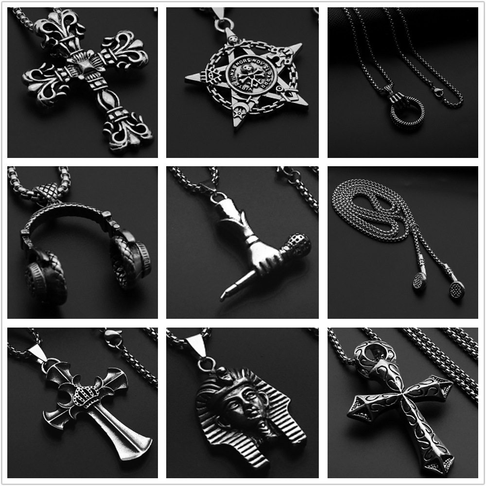 Cuban Wide Men's Bracelet Dominant Hip Hop Personality Trendy Luxury Vintage Cross Pattern Flat Chain Jewelry Accessory