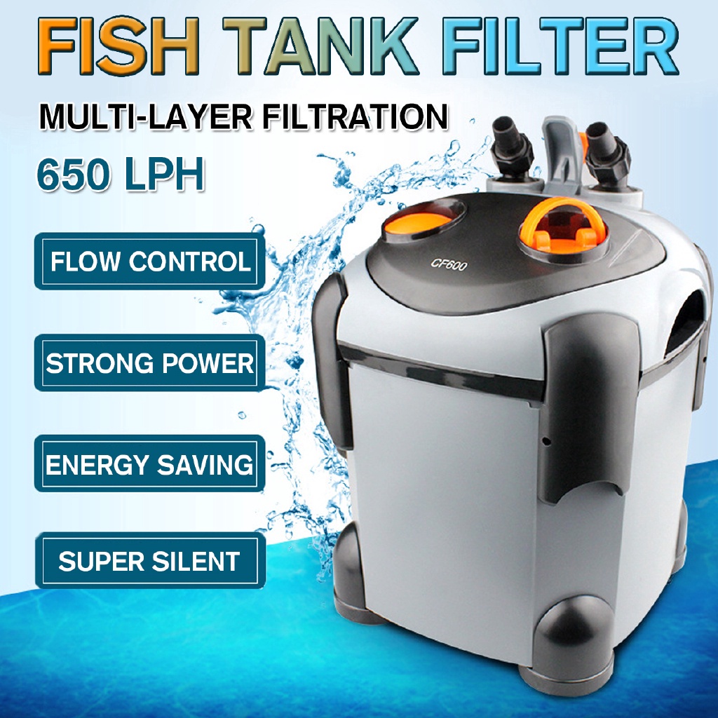 3-Stage External Canister Filter For Aquarium – Up To 28 Gallon Tanks – 105 GPH, 6W, US Standard
