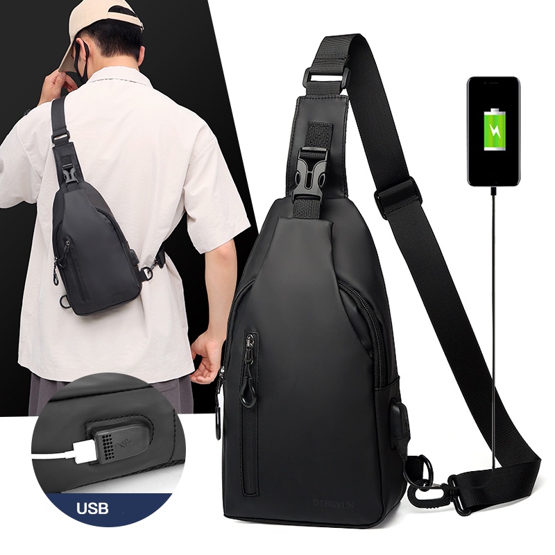 Nylon Waterproof Korean Fashion Men Chest Pack Pouch Bag Crossbody Bag ...