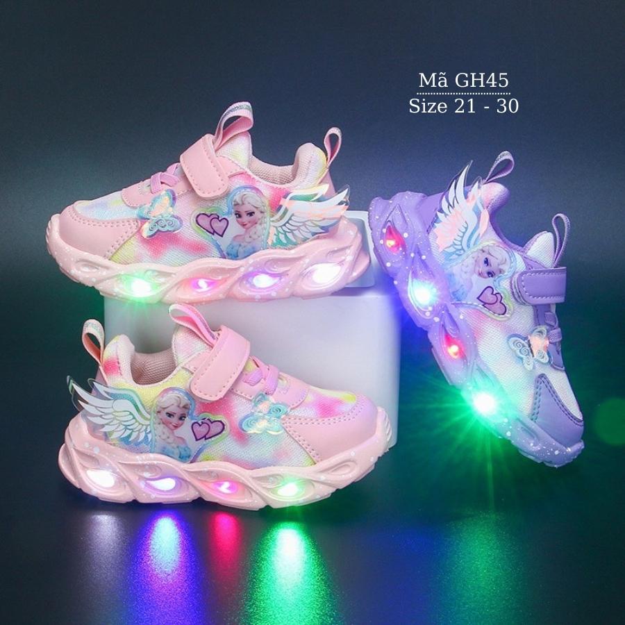 Baby girl sports shoes with glowing LED Elsa pattern cute and cute