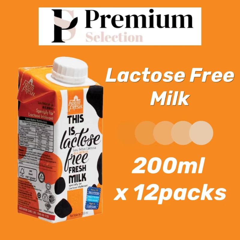 FARM FRESH UHT MILK LACTOSE FREE MILK 200g x 12 packs 无乳糖牛奶 Shopee Singapore