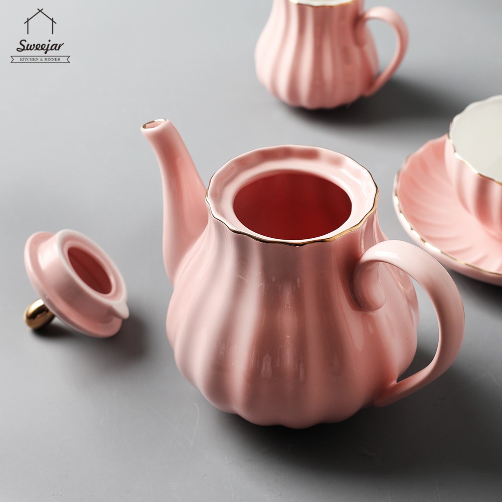 Sweejar Royal Teapot Ceramic Tea Pot jugs with Removable Stainless