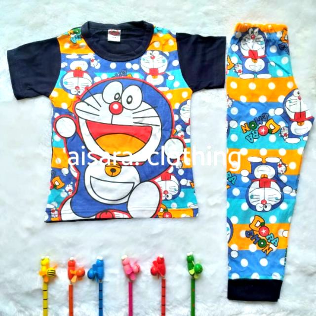Pyjamas Kids Boy Girl Doraemon Set Baju Kanak2 1-8y | Shopee Singapore