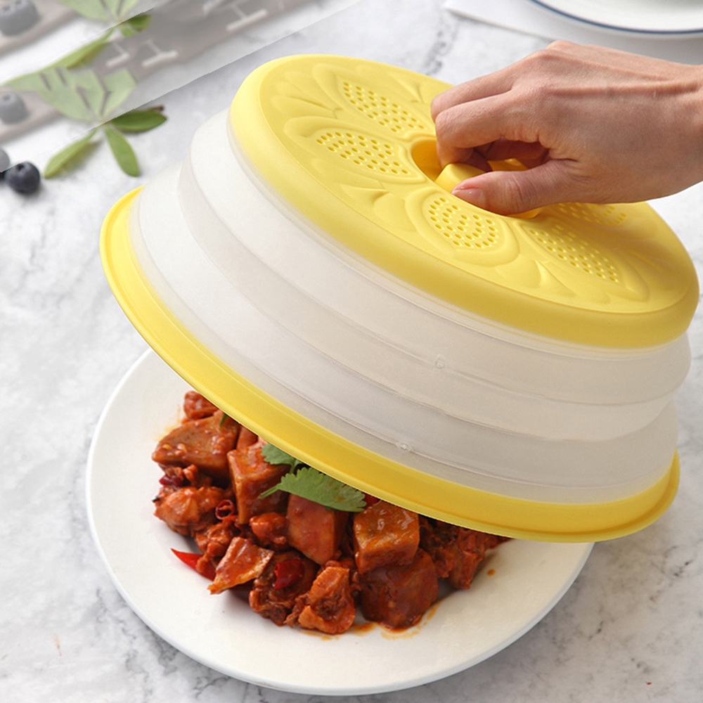 Fold Plastic Microwave Cover Foldable Splash proof Food Cover Shopee Singapore