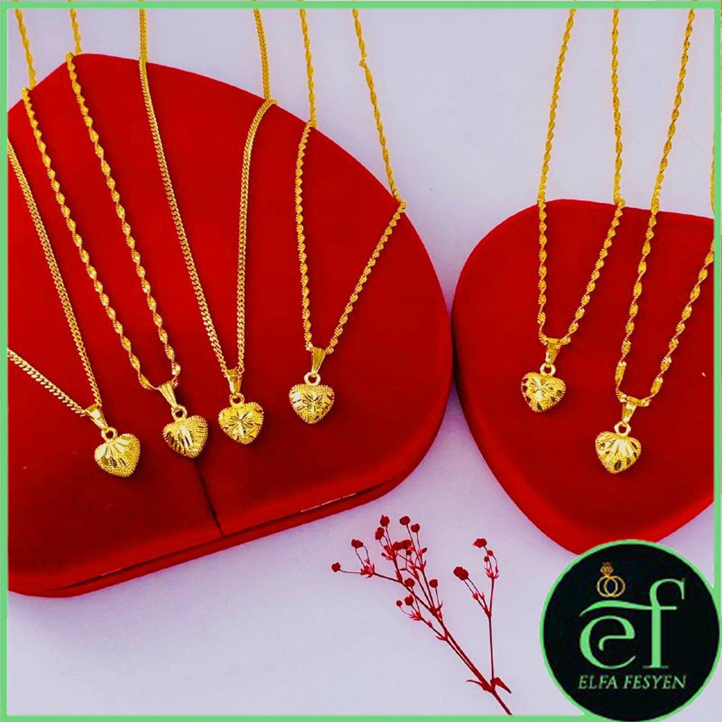 EMAS KOREA-LELONG RANTAI SET BUDAK/ SET DEWASA RANDOM LOCKET LOVE ...