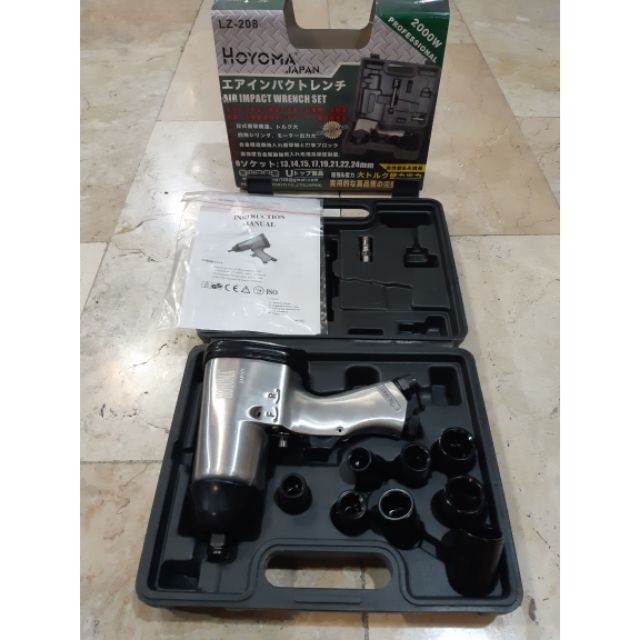 Pneumatic Air Impact Wrench Set 1/2" 2000watts Heavy Duty Hoyoma Japan