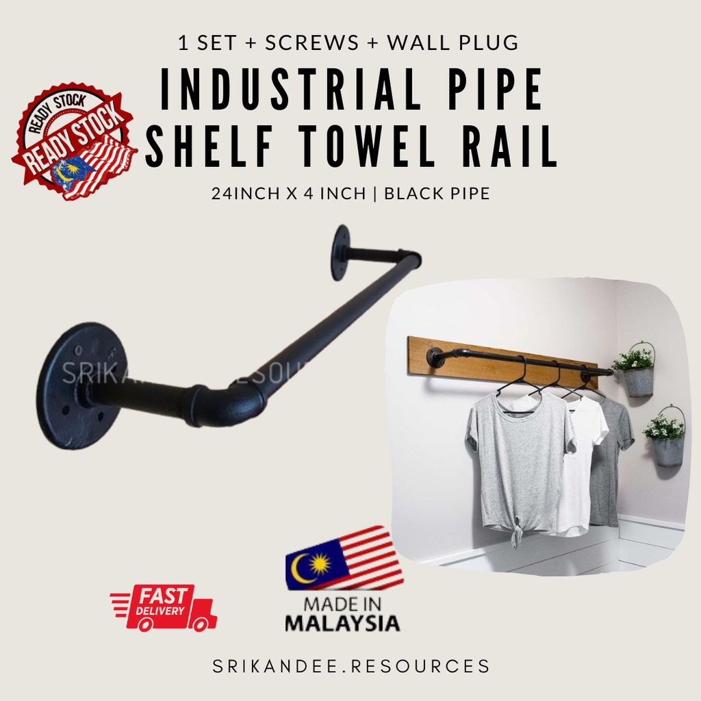 Industrial Pipe Towel Rail / Penyangkut Sejadah / Bathroom Racks ...