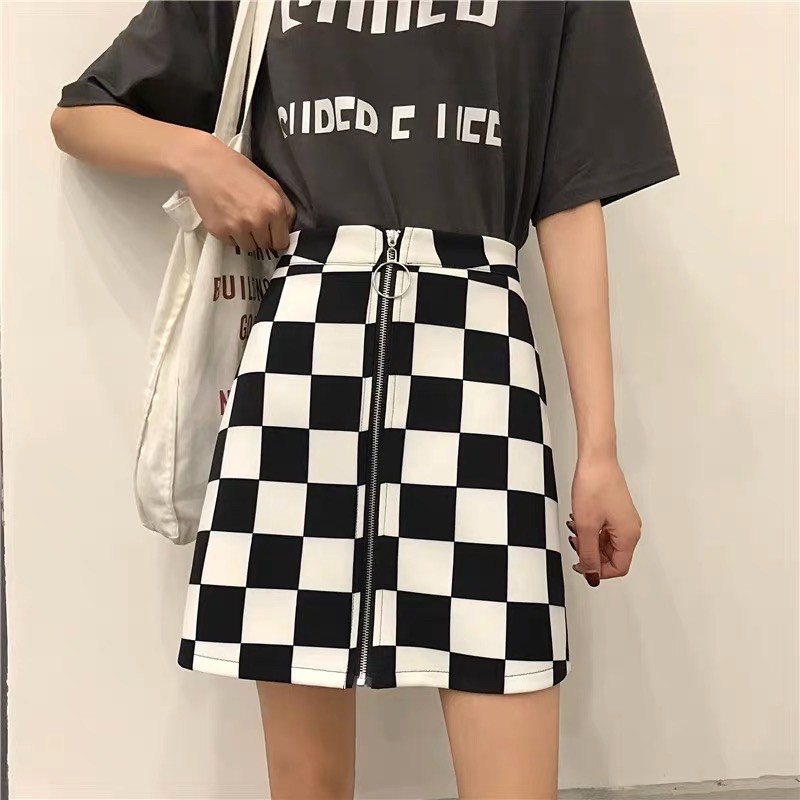 Checkered skirt singapore best sale